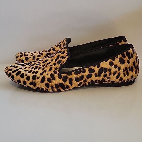 BIRDIES The Starling Leopard Print Flat Shoes Calf Hair Sz 7. 5  Cheetah - Picture 2 of 16